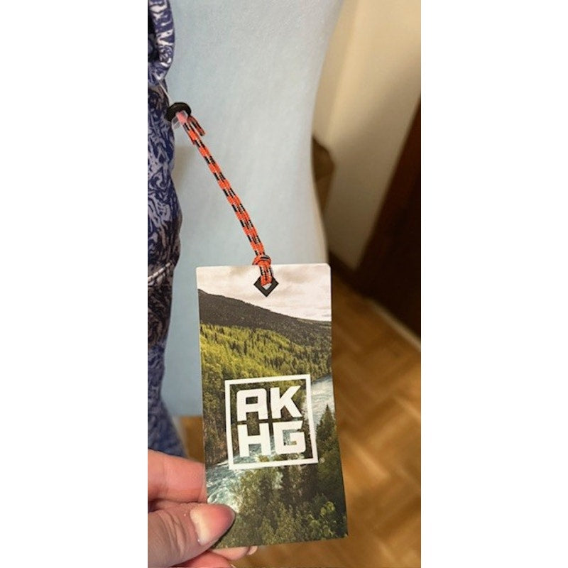 AKHG Alaskan Hardgear Trail Tech Flow Dress Blue Print Size 6 NWT