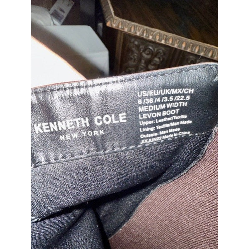 Kenneth Cole NY Levon Brown Leather Knee High Riding Boots Size 6
