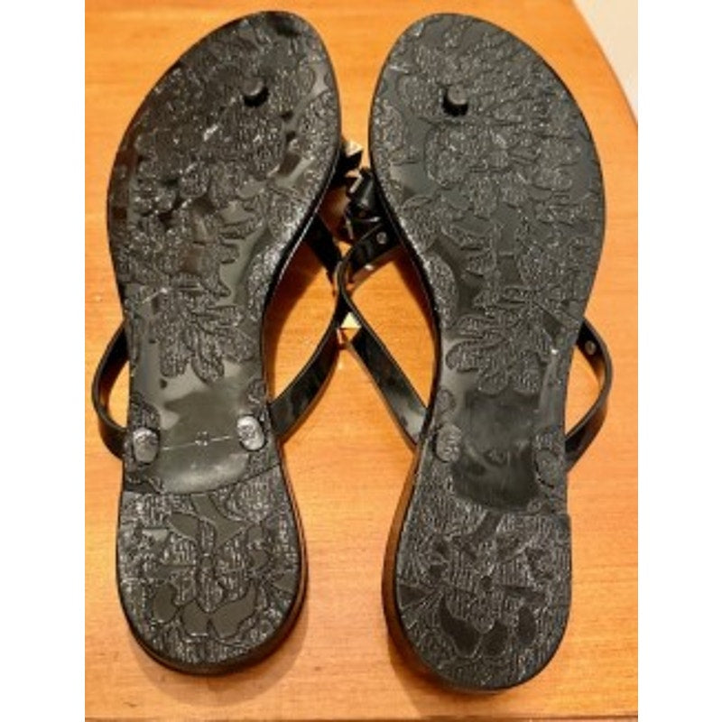 Valentino Garavani Rockstud Bow Jelly Thong Sandals Black Size: EU 40 / Approx. US Women's 9–9.5