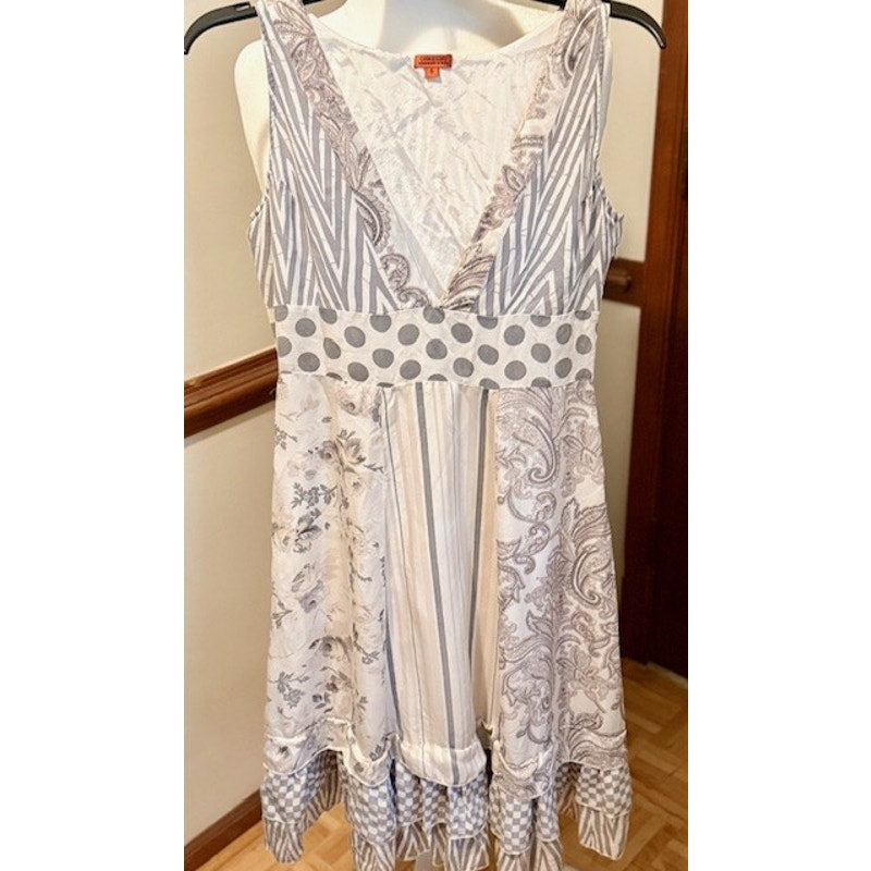 Chan Luu Patchwork Boho Dress S Handmade India Mixed Print Flowy Summer