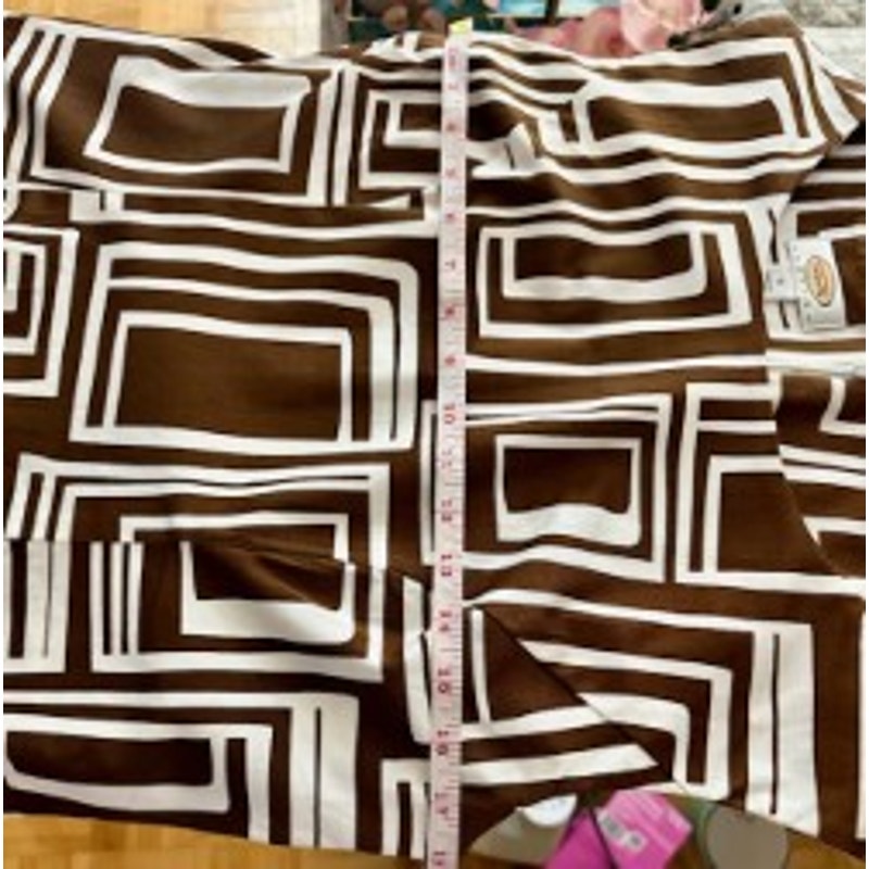 Talbots Brown Geometric Shift Dress Size 10 Retro Mod Print