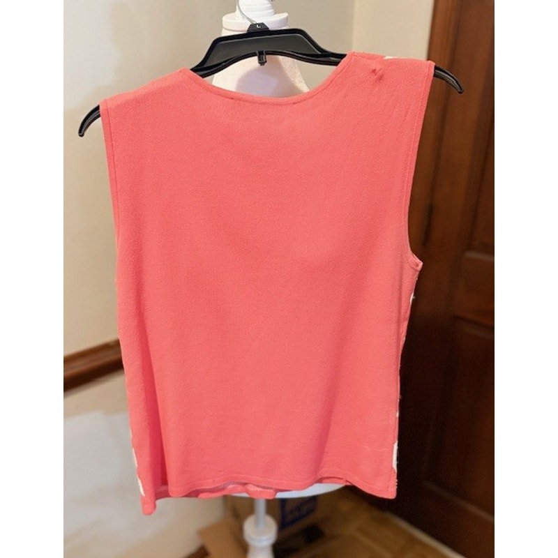 St Anthony Evening Coral Chevron Rhinestone Tank Top Sleeveless Knit