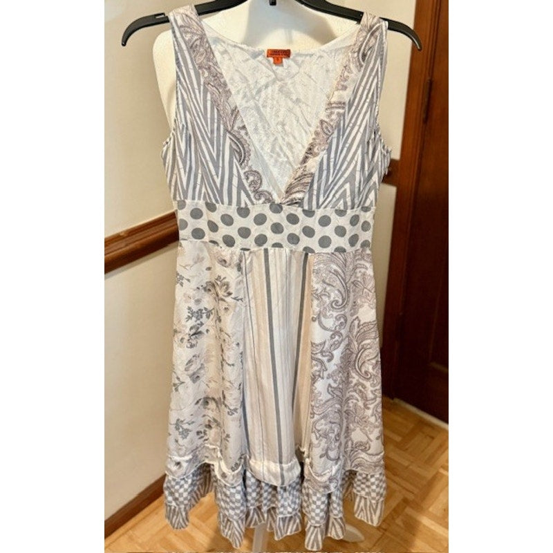 Chan Luu Patchwork Boho Dress S Handmade India Mixed Print Flowy Summer
