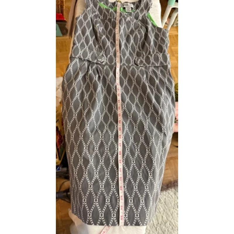 Robbie Bee Gray & White Printed Sheath Dress – Size 10