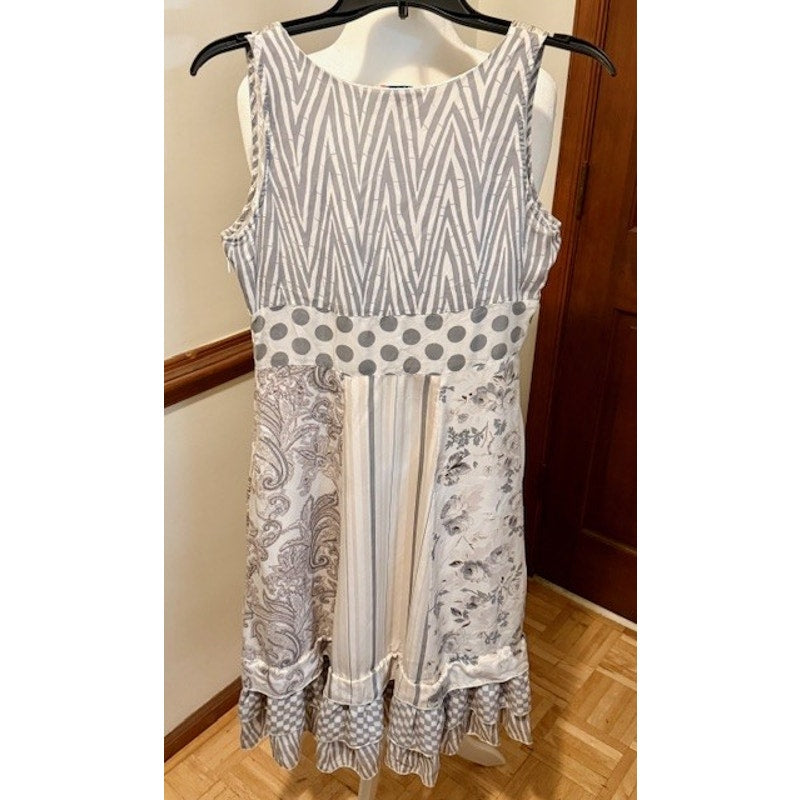 Chan Luu Patchwork Boho Dress S Handmade India Mixed Print Flowy Summer