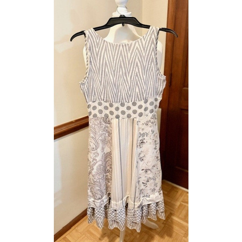 Chan Luu Patchwork Boho Dress S Handmade India Mixed Print Flowy Summer