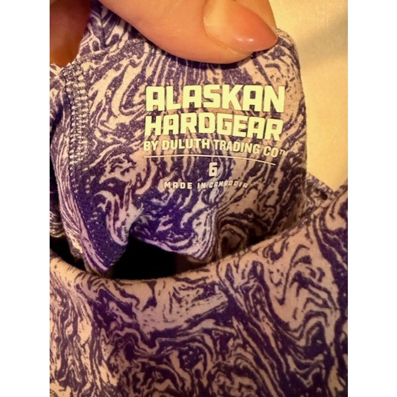 AKHG Alaskan Hardgear Trail Tech Flow Dress Blue Print Size 6 NWT