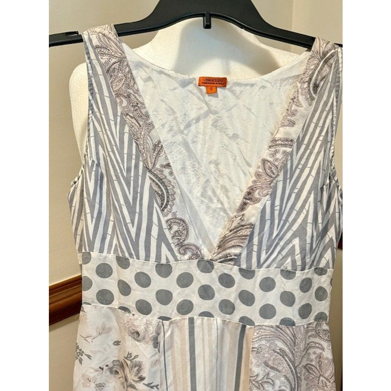 Chan Luu Patchwork Boho Dress S Handmade India Mixed Print Flowy Summer
