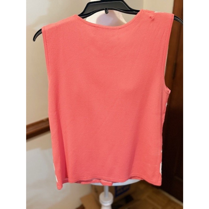 St Anthony Evening Coral Chevron Rhinestone Tank Top Sleeveless Knit