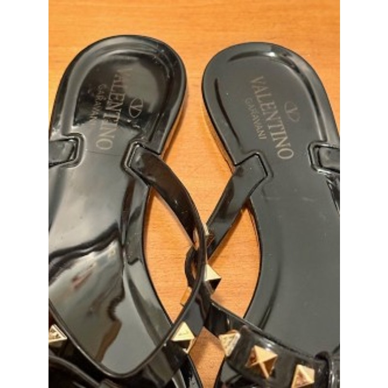 Valentino Garavani Rockstud Bow Jelly Thong Sandals Black Size: EU 40 / Approx. US Women's 9–9.5