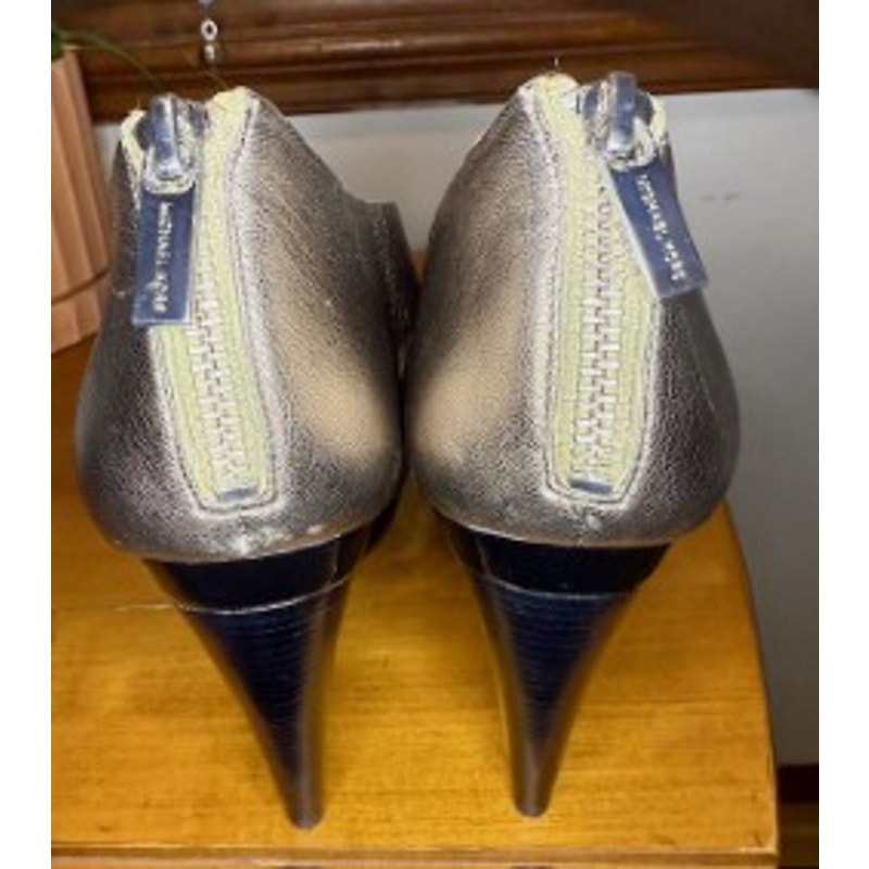 Michael Kors Metallic Pewter Platform Strappy Heels | Back Zip Sandals | Size 7