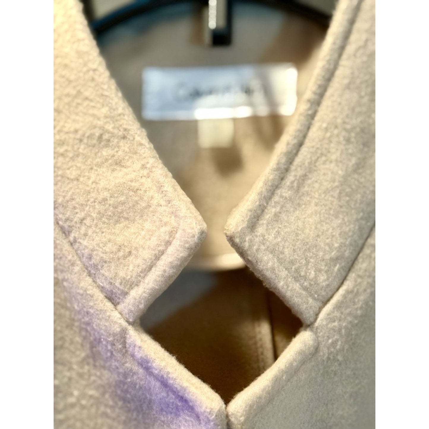 Calvin Klein Beige Longline Vest Sleeveless Coat Zip Pocket Size 10