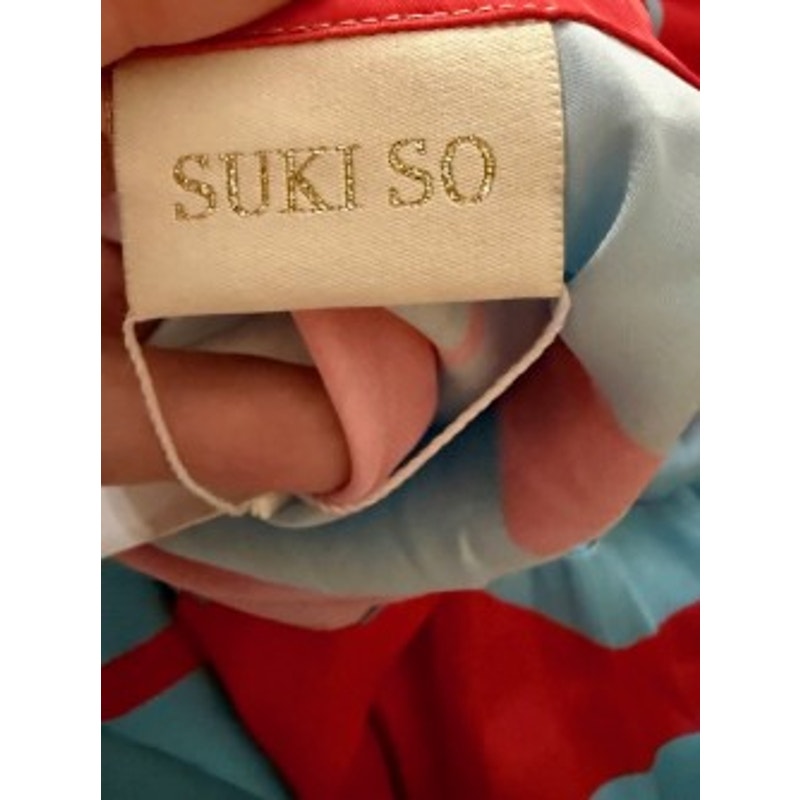 NWT Suki So Satin Floral Wrap Dress Pink Blue Statement Sleeve Dress