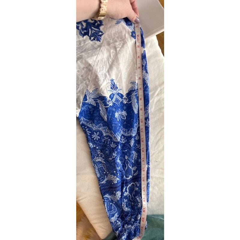 Sana Safinaz Blue & White Embroidered Cotton Kurta Tunic Dress Size Small NWT