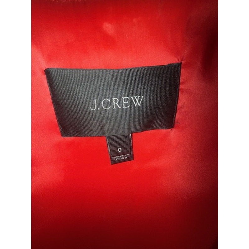 J.Crew Red Sheath Dress Gold Zipper Detail 3/4 Sleeve Size 0
