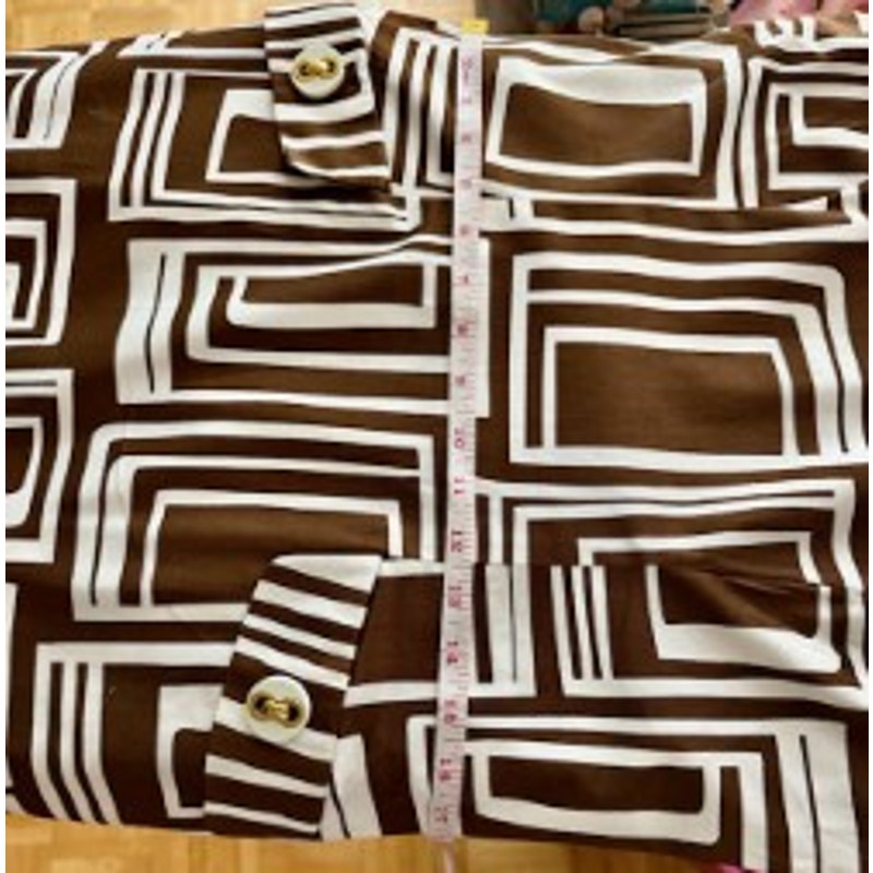 Talbots Brown Geometric Shift Dress Size 10 Retro Mod Print