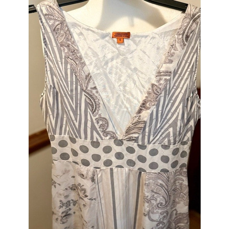 Chan Luu Patchwork Boho Dress S Handmade India Mixed Print Flowy Summer