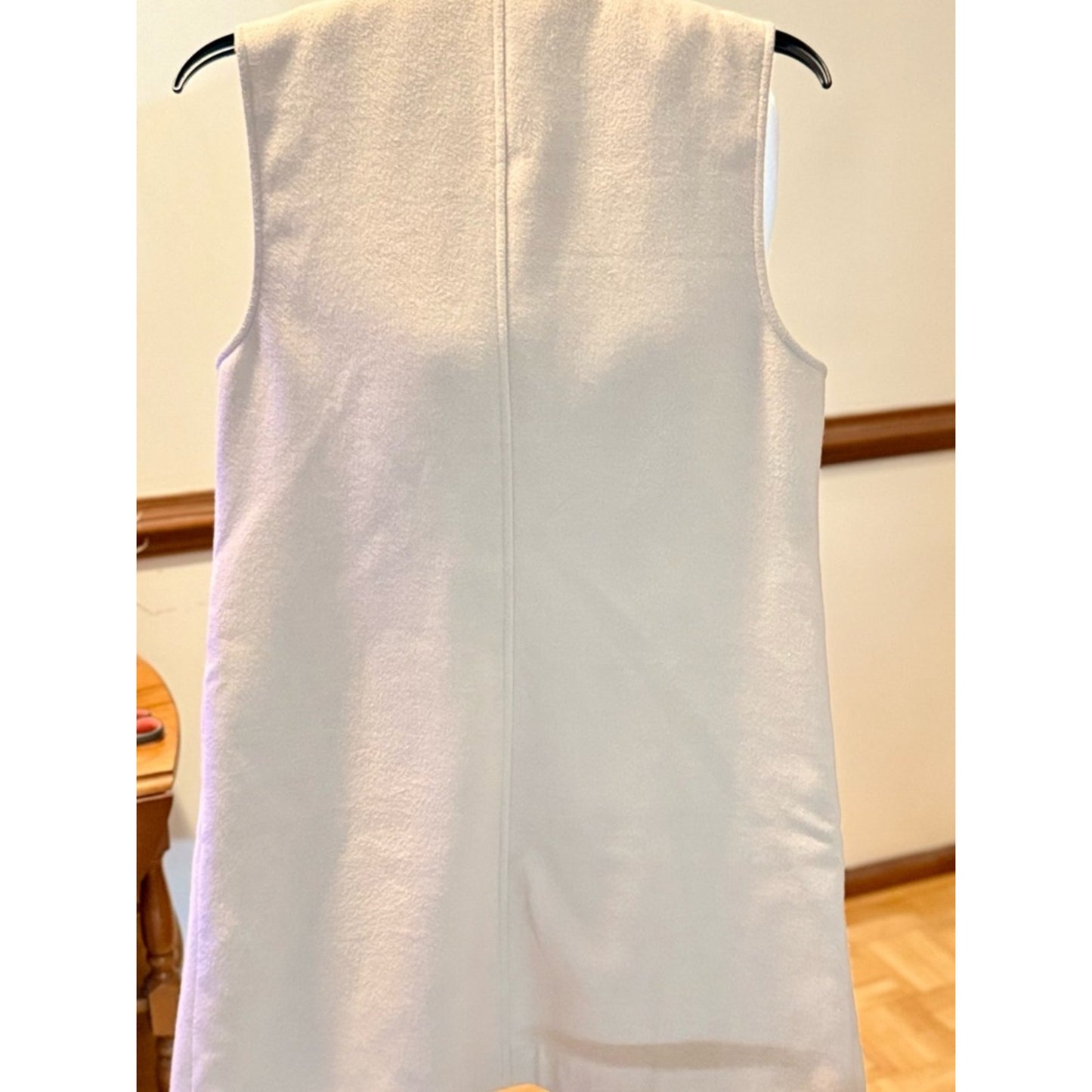 Calvin Klein Beige Longline Vest Sleeveless Coat Zip Pocket Size 10