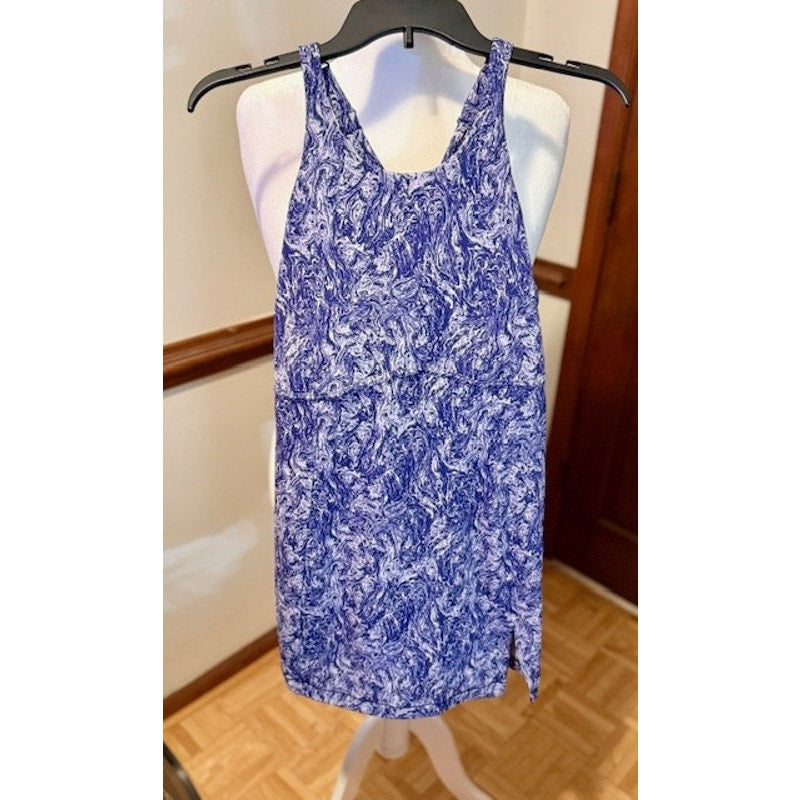 AKHG Alaskan Hardgear Trail Tech Flow Dress Blue Print Size 6 NWT