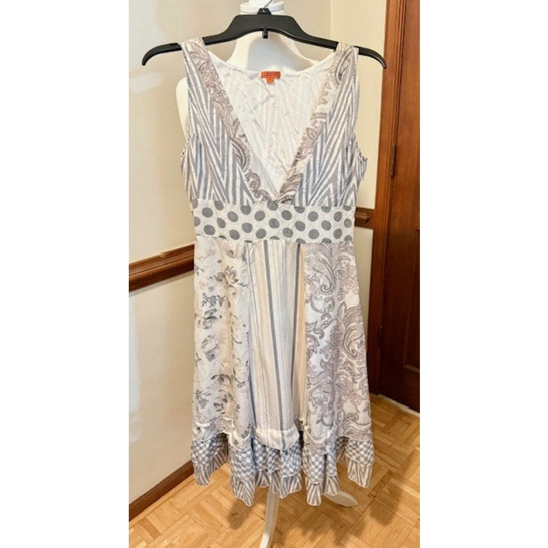 Chan Luu Patchwork Boho Dress S Handmade India Mixed Print Flowy Summer