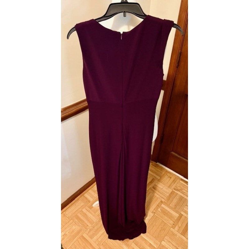 Vince Camuto Plum Embellished Neck Dress Sleeveless Cocktail Party Dress Elegant