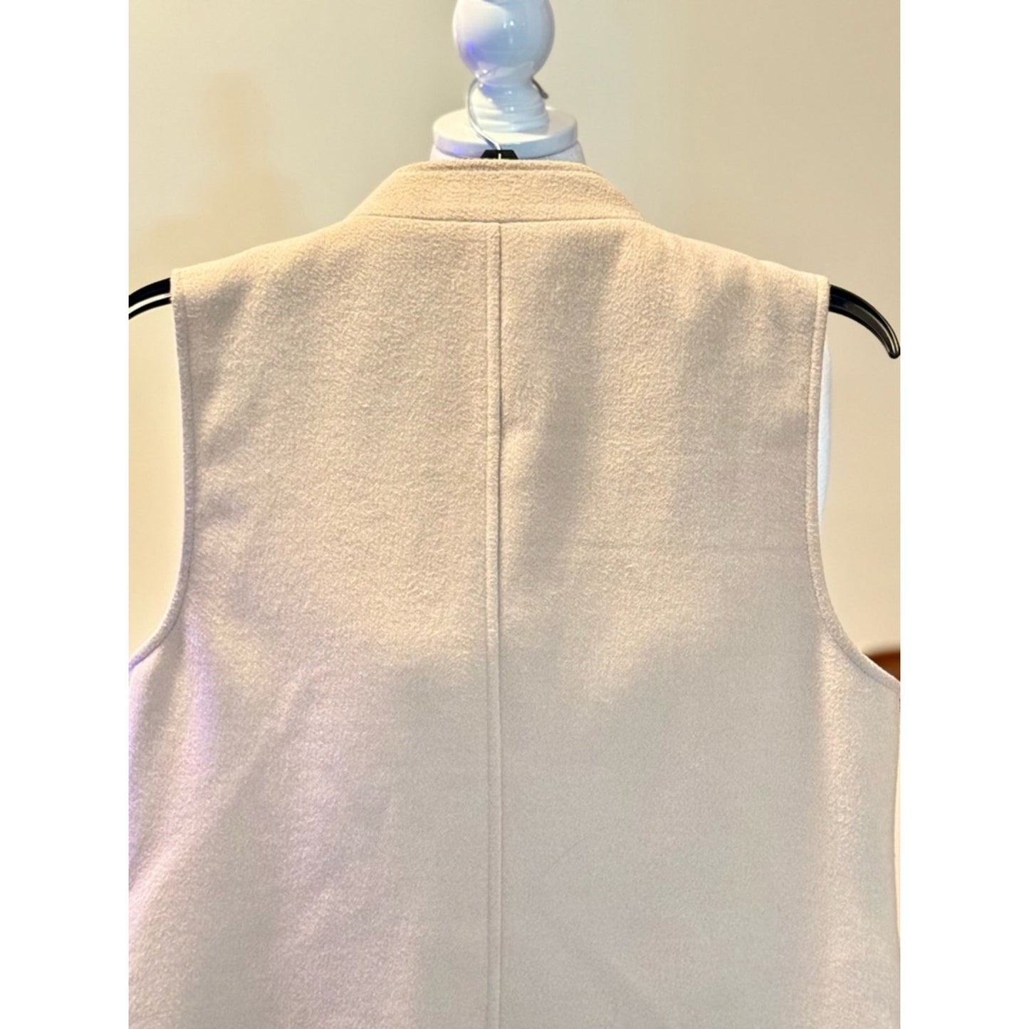 Calvin Klein Beige Longline Vest Sleeveless Coat Zip Pocket Size 10