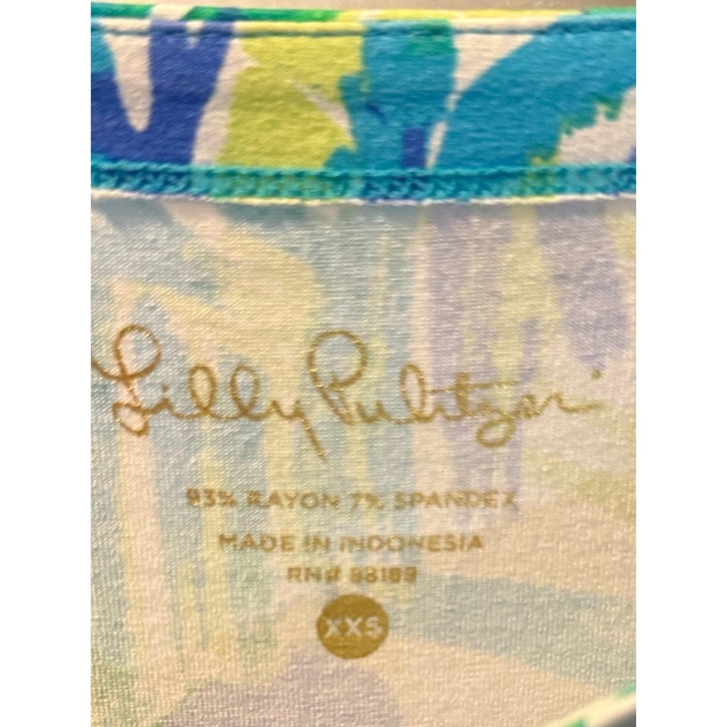 Lilly Pulitzer Tropical Shift Dress XXS Blue Pink 3/4 Sleeve