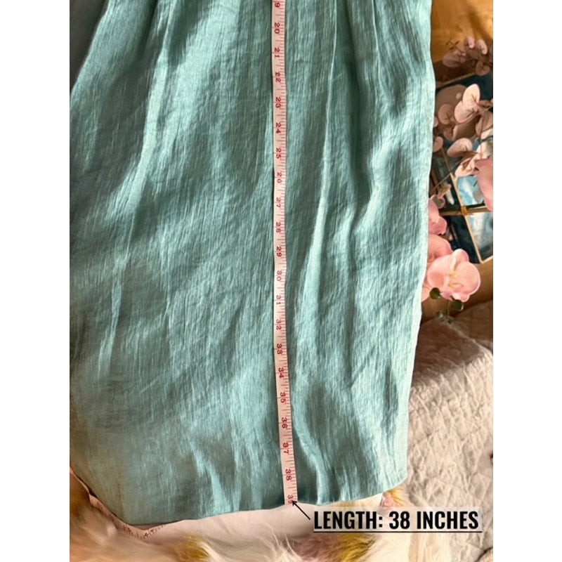Jessica Howard Aqua Shimmer Cocktail Dress Size 14 Rhinestone Accent
