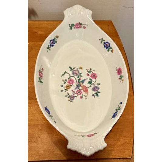 BIA Cordon Bleu France Oval Serving Platter Bird Floral Chinoiserie Dish