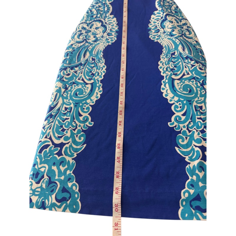 Lilly Pulitzer Off-the-Shoulder Dress – Size Medium – Blue Tropical Paisley Print